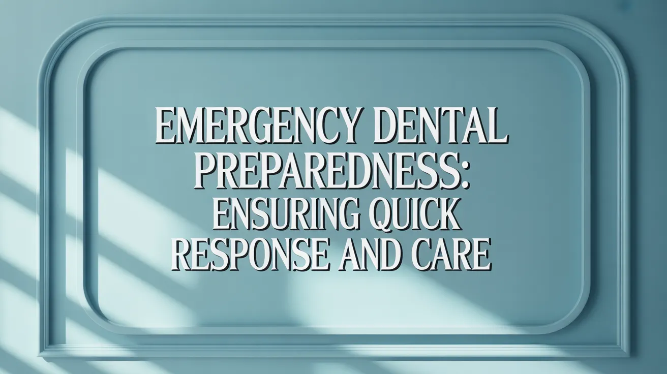 Emergency Dental Preparedness: Ensuring Quick Response and Care