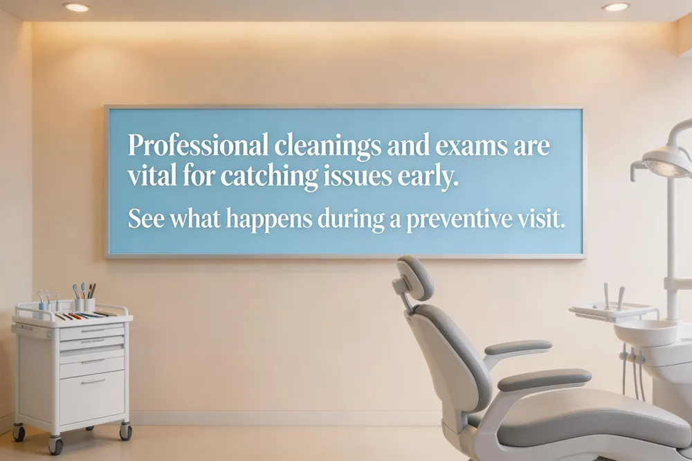 Professional cleanings and exams are vital for catching issues early. See what happens during a preventive visit.
