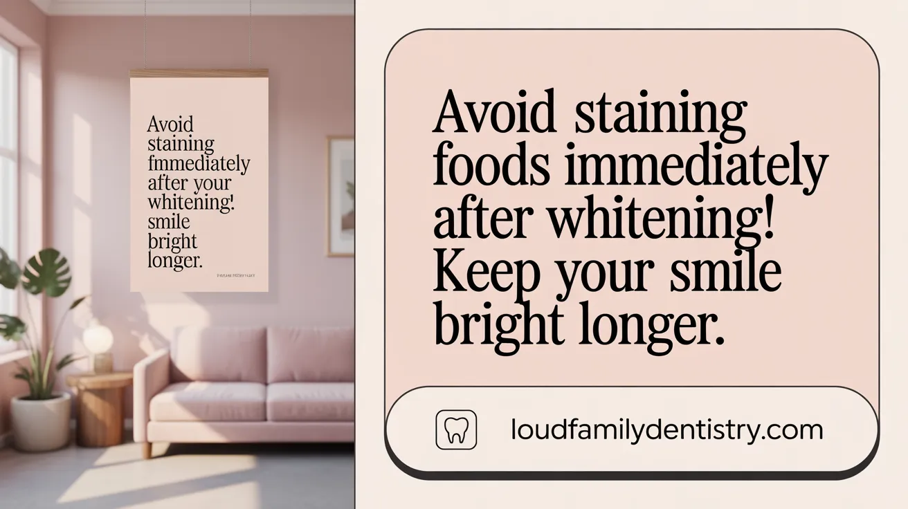 Avoid staining foods immediately after whitening! Keep your smile bright longer.