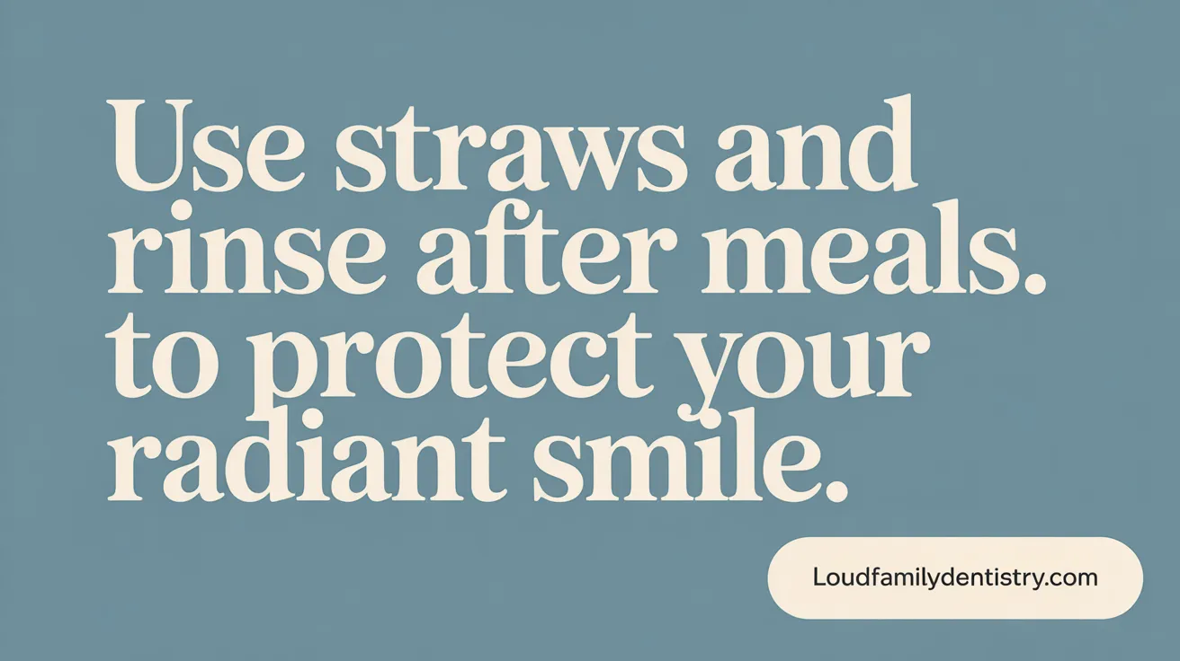 Use straws and rinse after meals to protect your radiant smile.