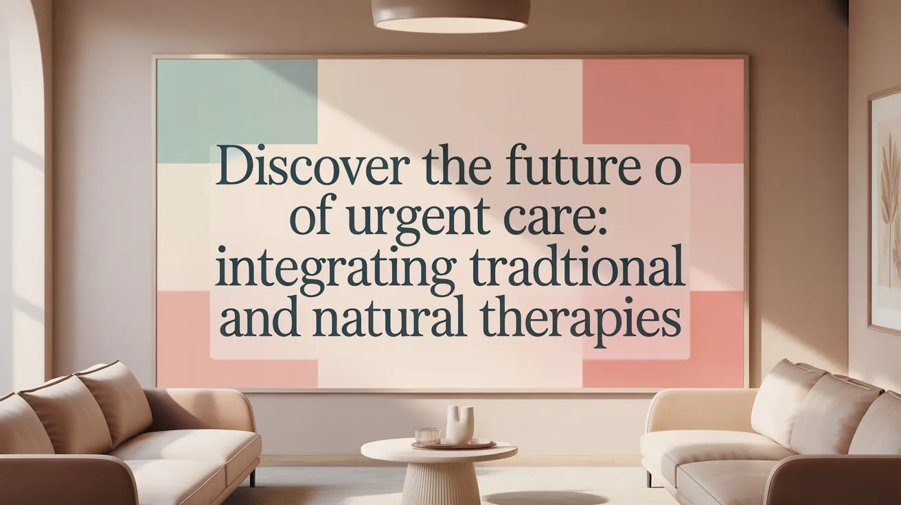 Discover the Future of Urgent Care: Integrating Traditional and Natural Therapies