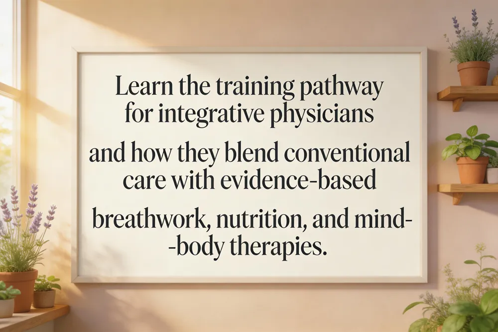 Learn the training pathway for integrative physicians and how they blend conventional care with evidence‑based breathwork, nutrition, and mind‑body therapies.