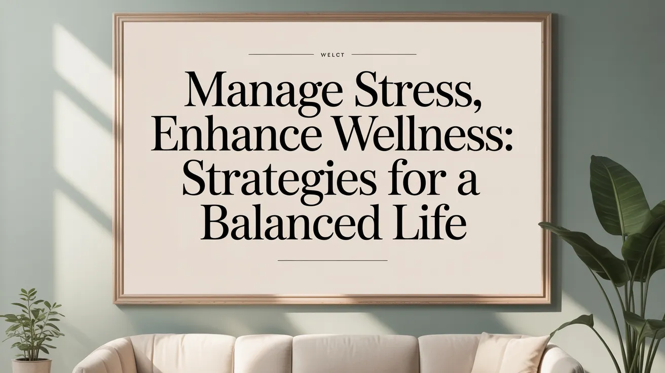 Manage Stress, Enhance Wellness: Strategies for a Balanced Life