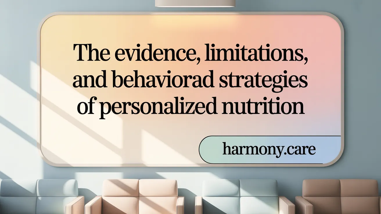 The Evidence, Limitations, and Behavioral Strategies of Personalized Nutrition
