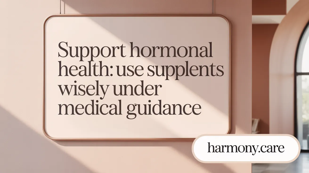 Support Hormonal Health: Use Supplements Wisely Under Medical Guidance