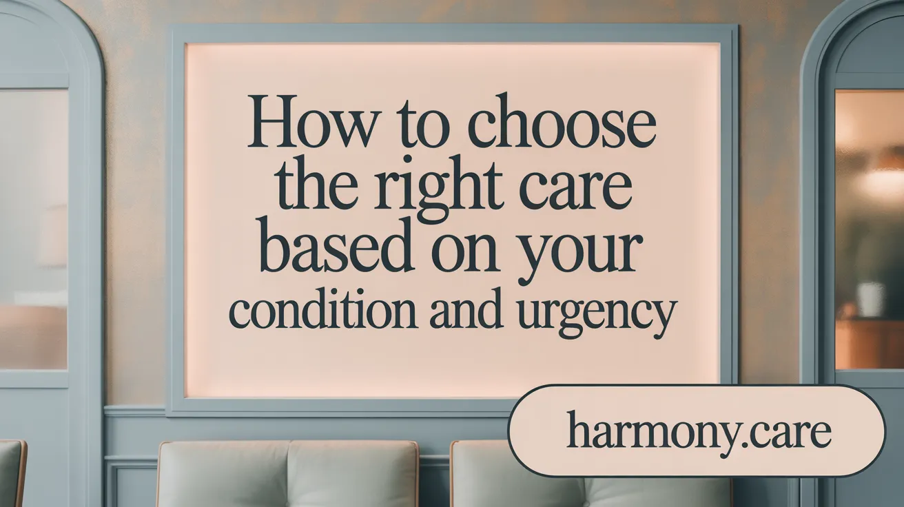 How to Choose the Right Care Based on Your Condition and Urgency