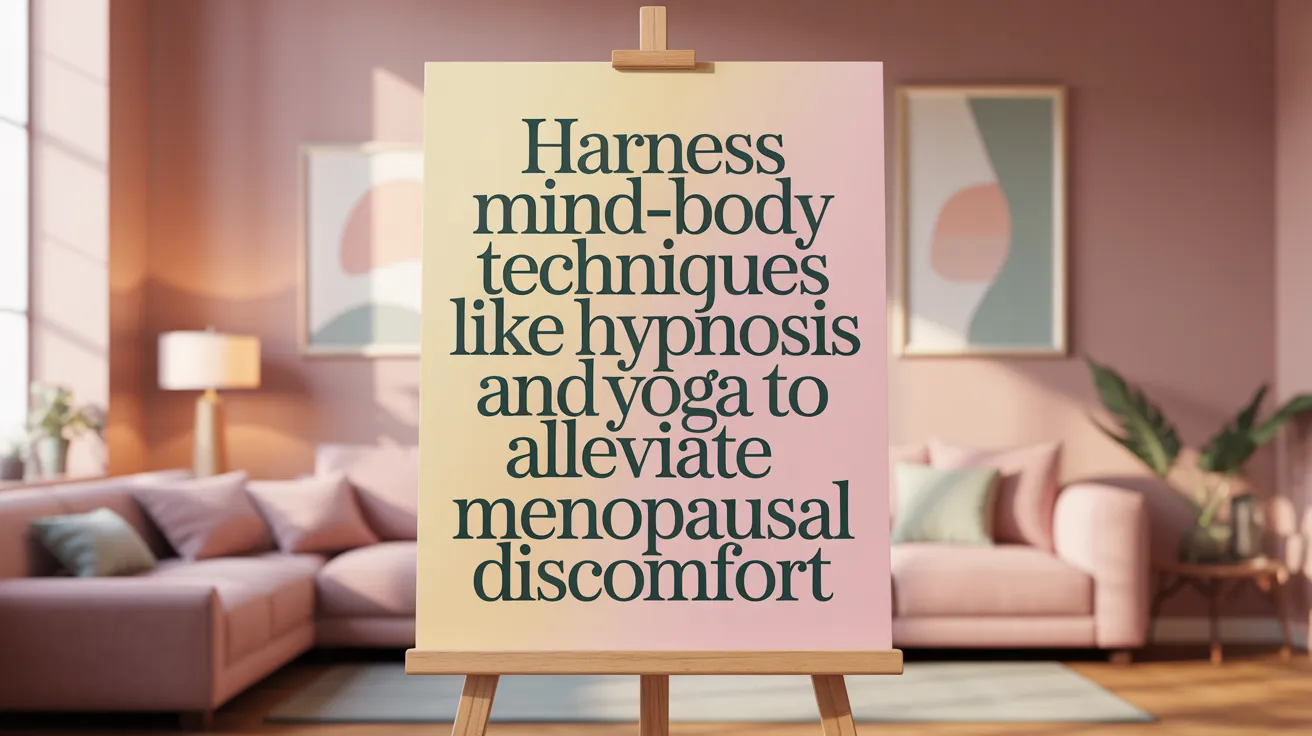 Harness Mind-Body Techniques like Hypnosis and Yoga to Alleviate Menopausal Discomfort