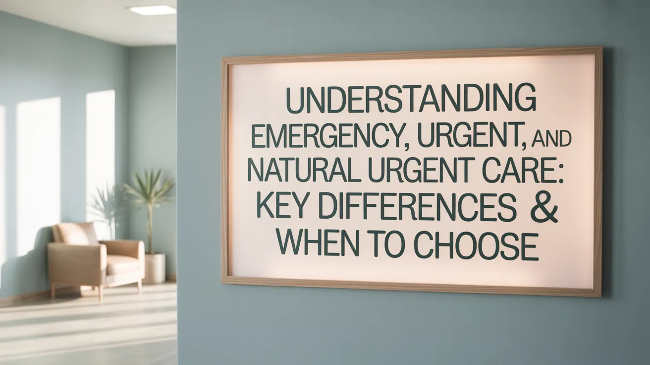 Understanding Emergency, Urgent, and Natural Urgent Care: Key Differences & When to Choose