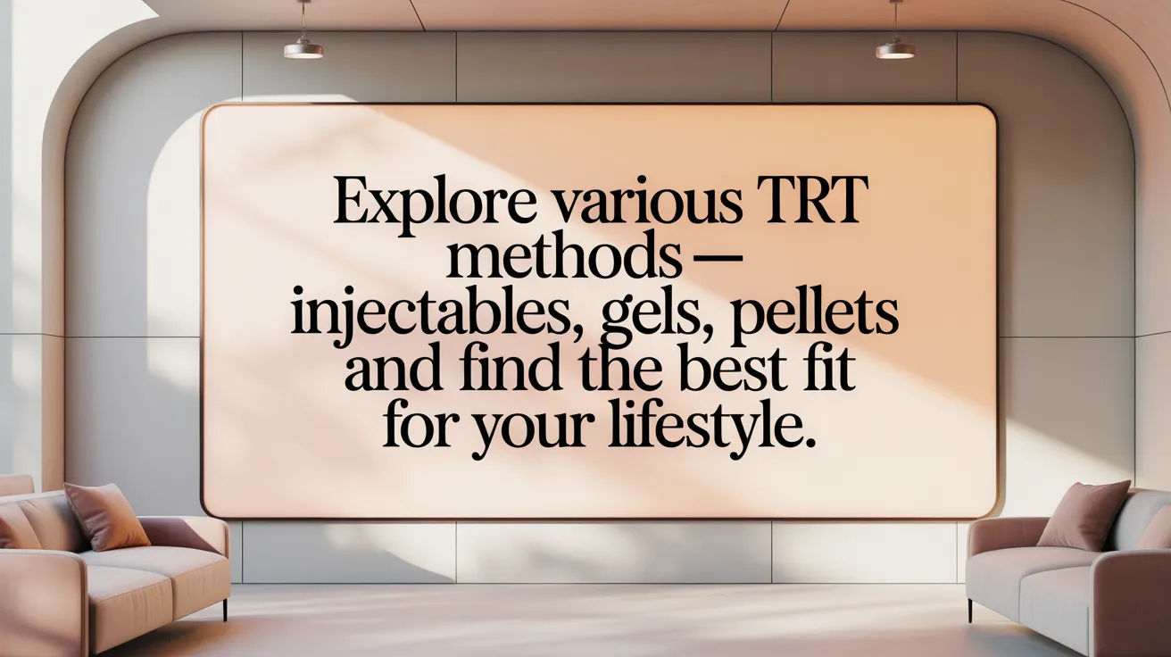 Explore various TRT methods—injectables, gels, pellets—and find the best fit for your lifestyle.