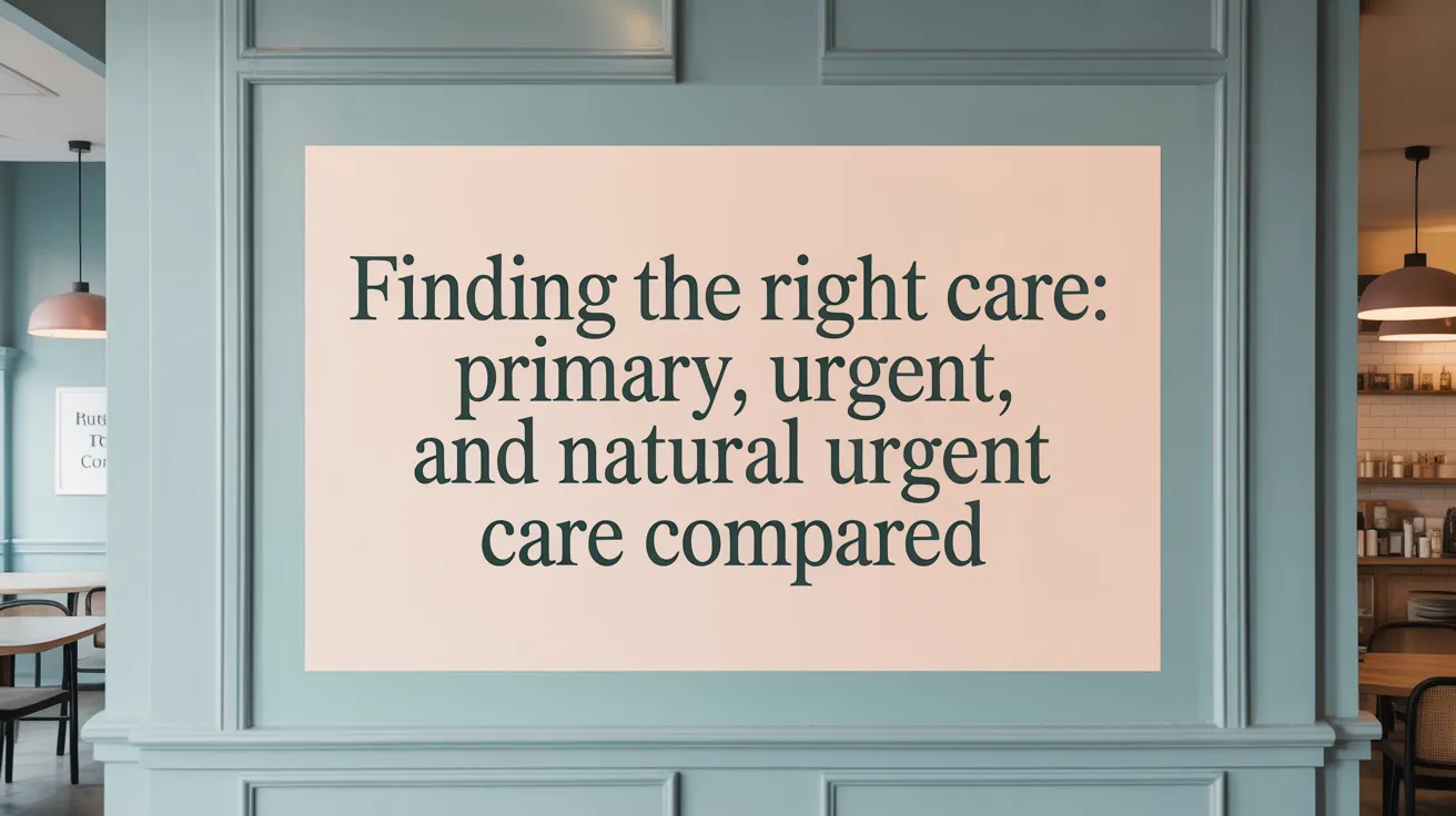 Finding the Right Care: Primary, Urgent, and Natural Urgent Care Compared