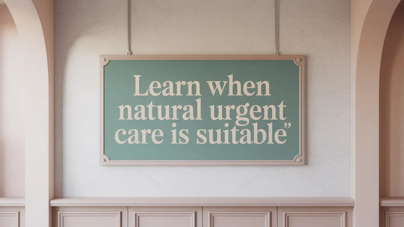 Learn When Natural Urgent Care is Suitable