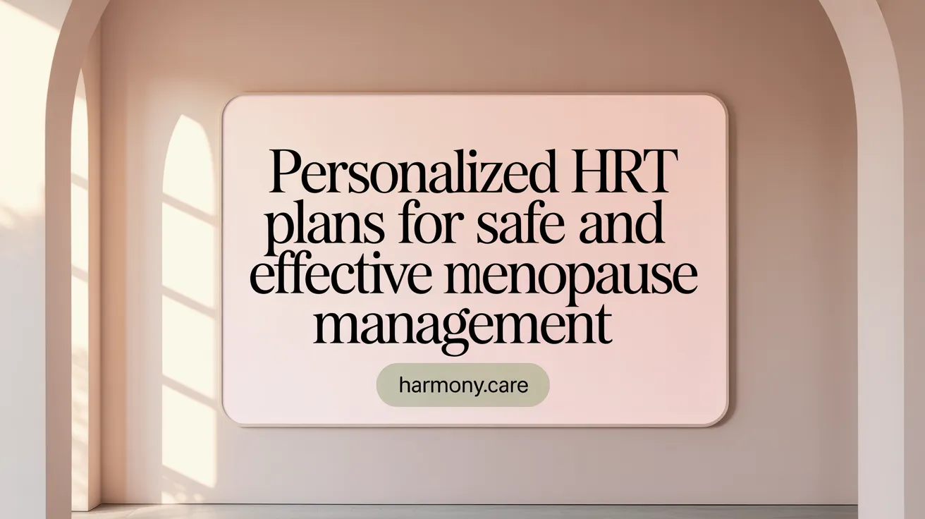 Personalized HRT Plans for Safe and Effective Menopause Management