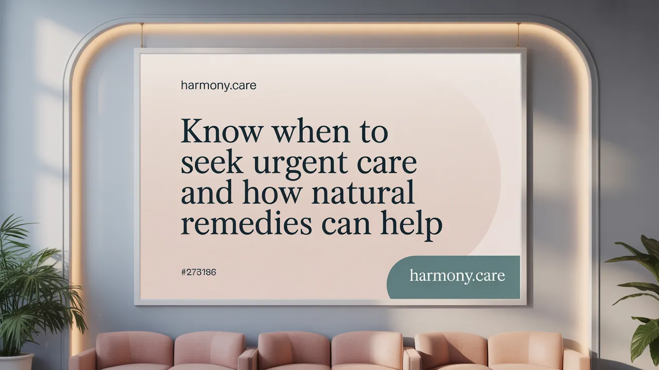 Know When to Seek Urgent Care and How Natural Remedies Can Help