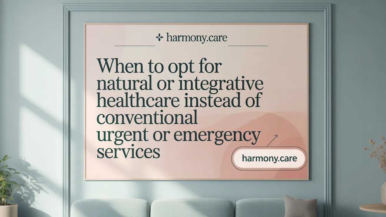 When to Opt for Natural or Integrative Healthcare Instead of Conventional Urgent or Emergency Services
