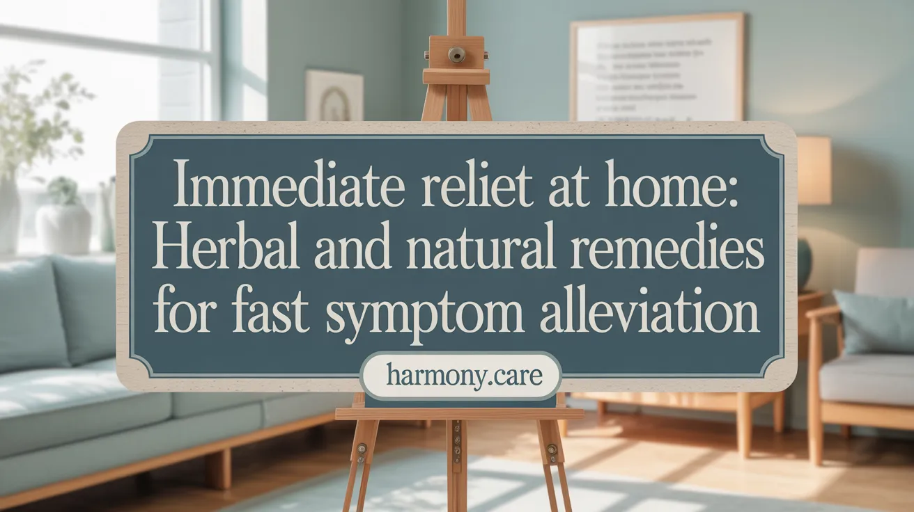 Immediate Relief at Home: Herbal and Natural Remedies for Fast Symptom Alleviation