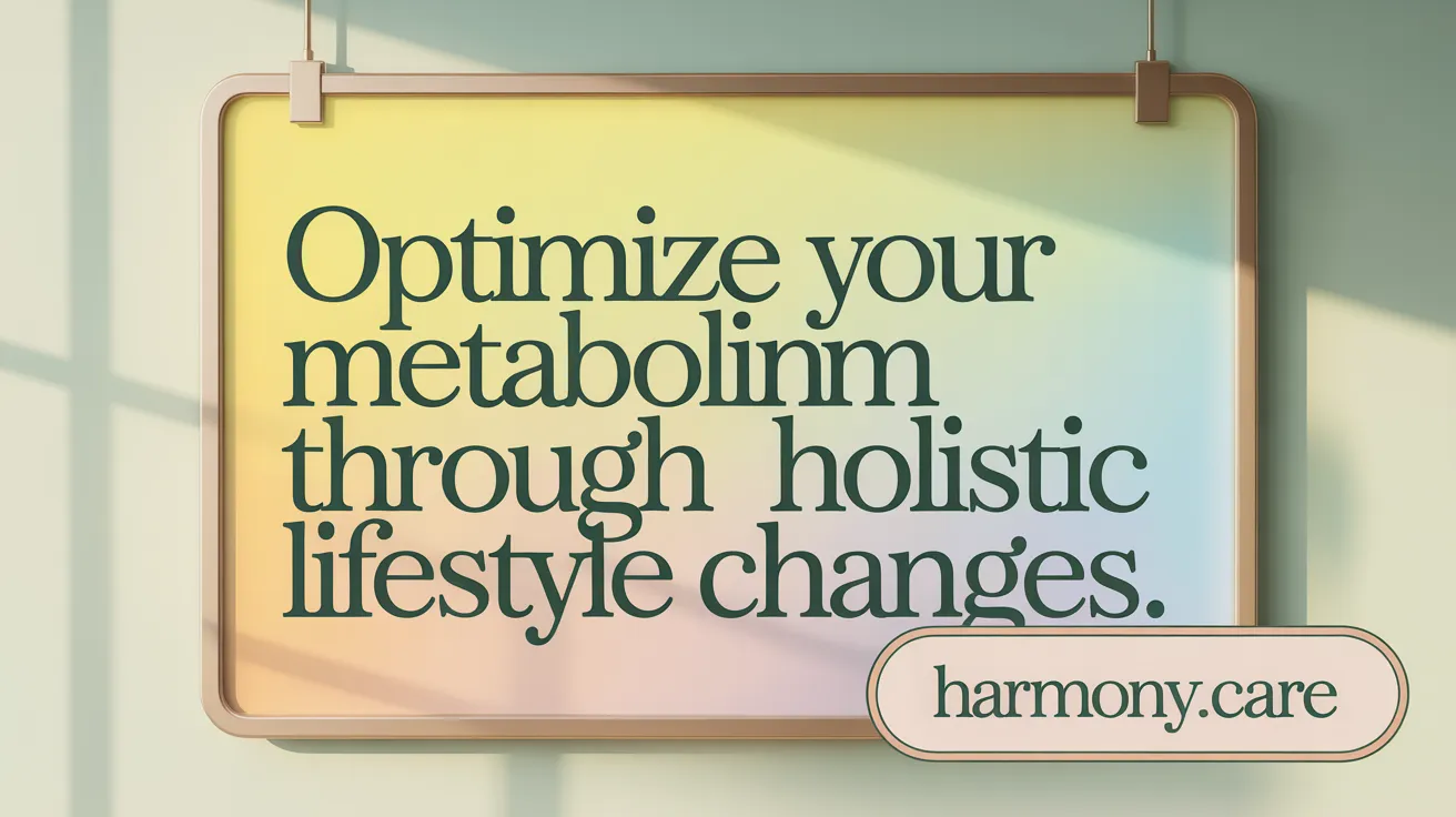 Optimize your metabolism through holistic lifestyle changes