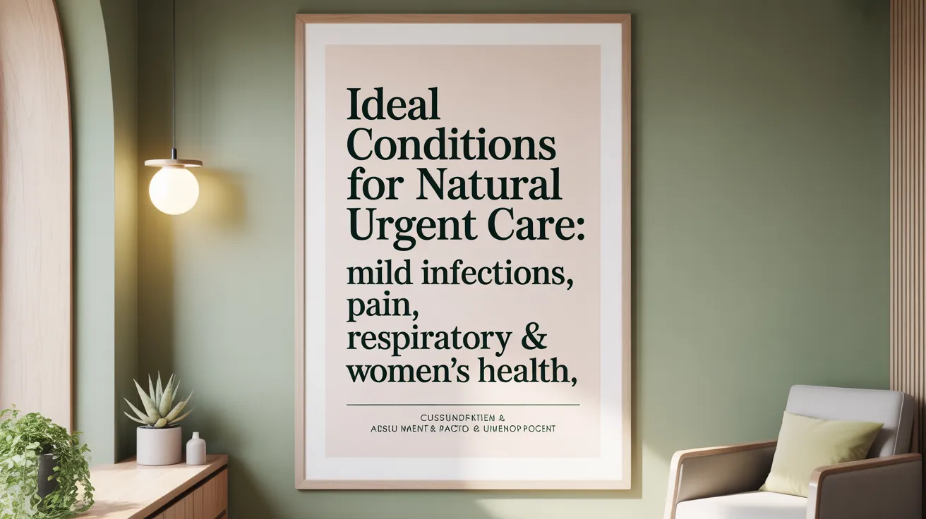 Ideal Conditions for Natural Urgent Care: Mild Infections, Pain, Respiratory & Women’s Health