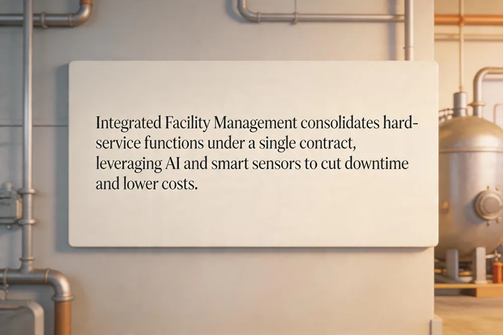 Integrated Facility Management consolidates hard‑service functions under a single contract, leveraging AI and smart sensors to cut downtime and lower costs.