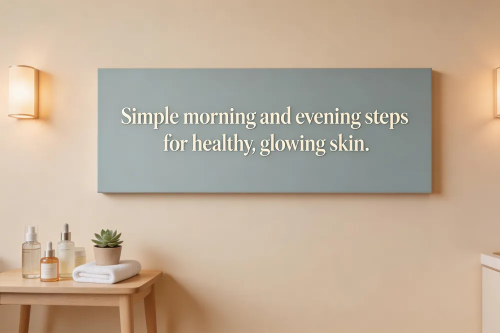 Simple morning and evening steps for healthy, glowing skin.