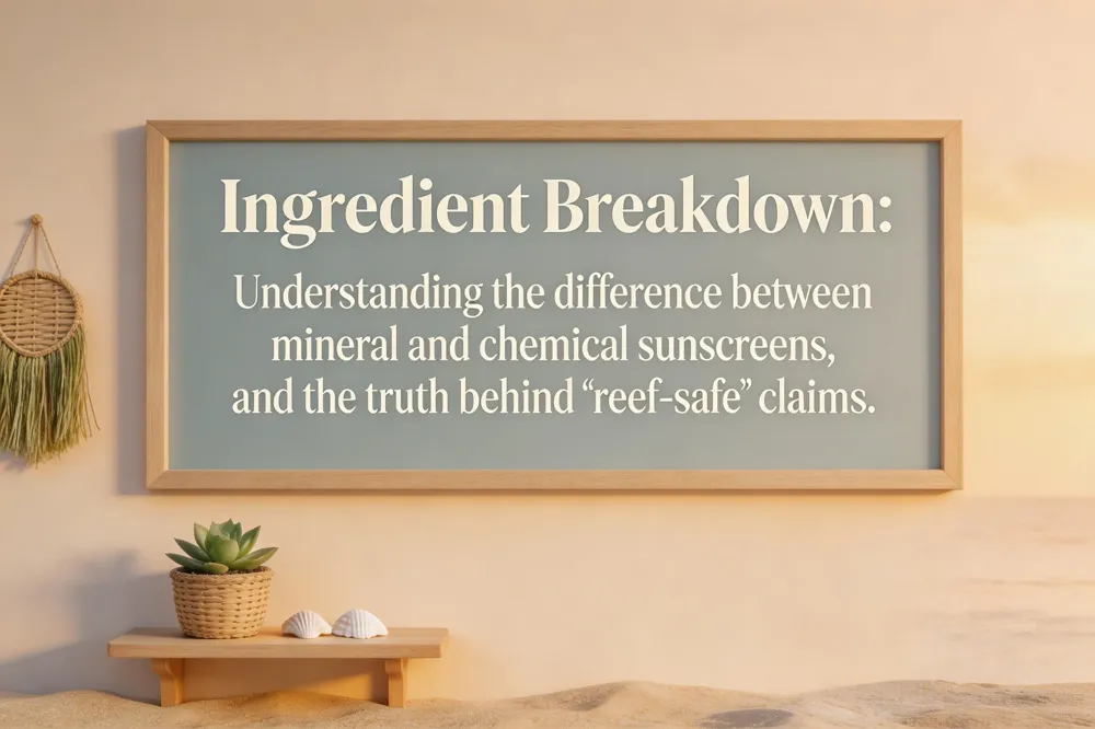 Ingredient Breakdown: Understanding the difference between mineral and chemical sunscreens, and the truth behind 'reef-safe' claims.