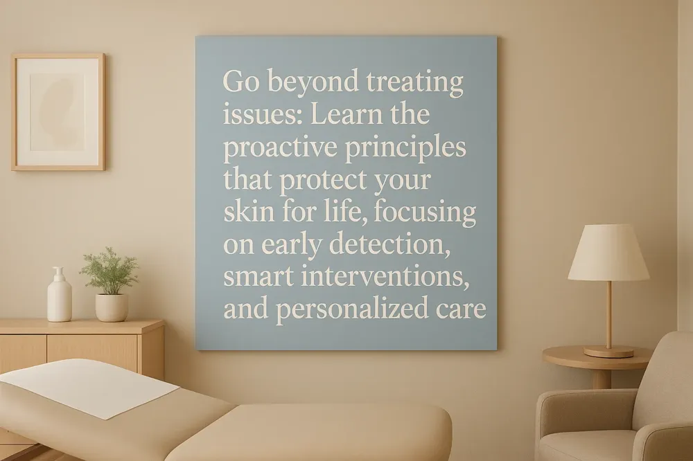 Go beyond treating issues: Learn the proactive principles that protect your skin for life, focusing on early detection, smart interventions, and personalized care.