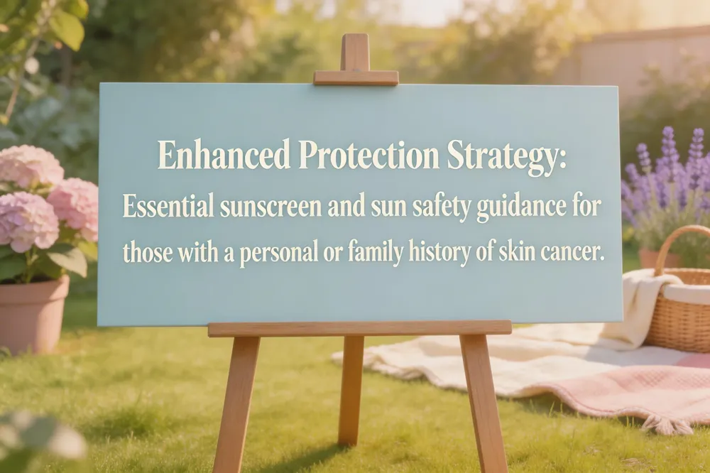 Enhanced Protection Strategy: Essential sunscreen and sun safety guidance for those with a personal or family history of skin cancer.