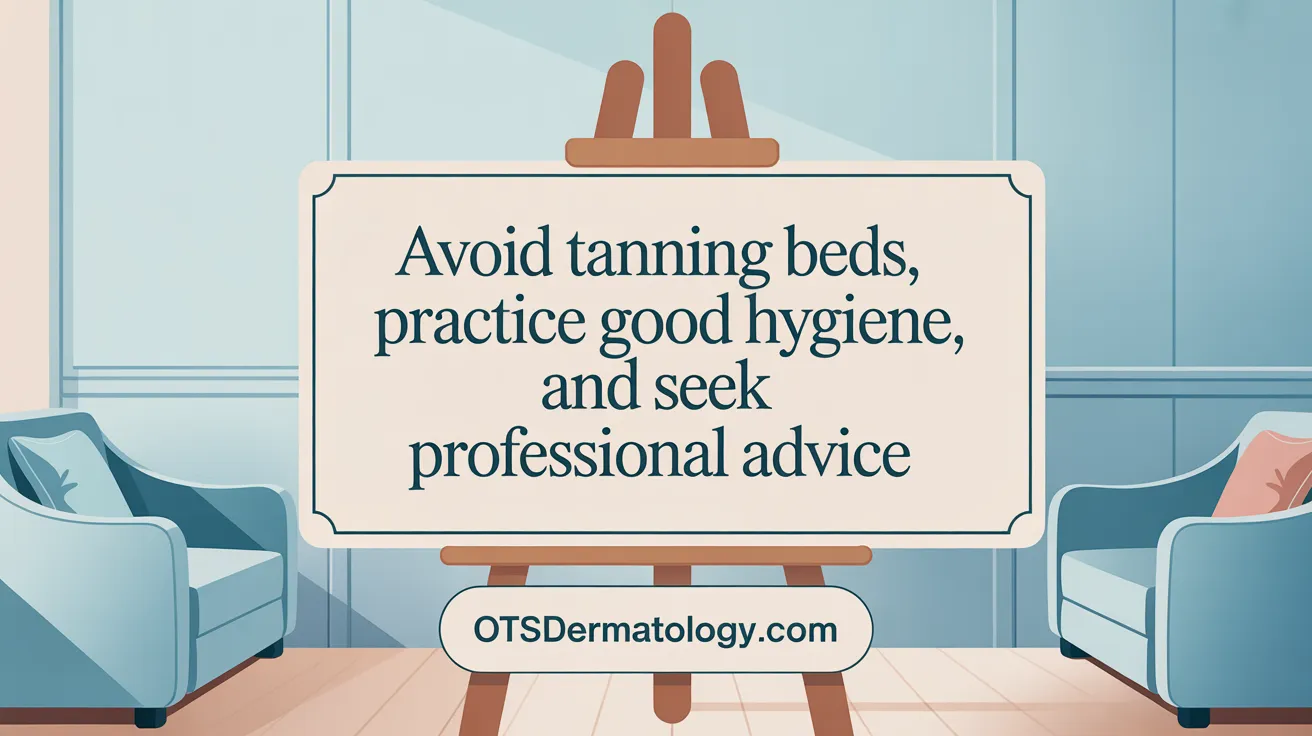 Avoid Tanning Beds, Practice Good Hygiene, and Seek Professional Advice