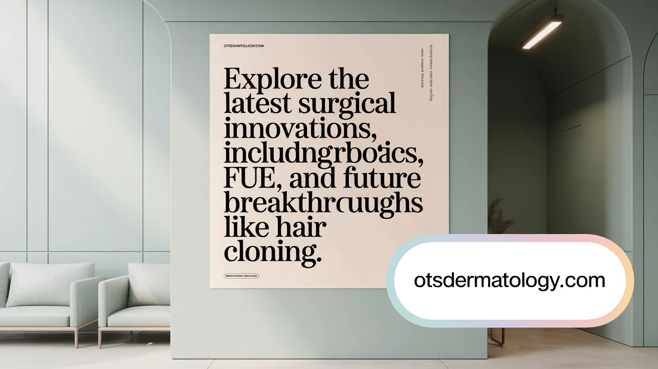 Explore the latest surgical innovations, including robotics, FUE, and future breakthroughs like hair cloning.