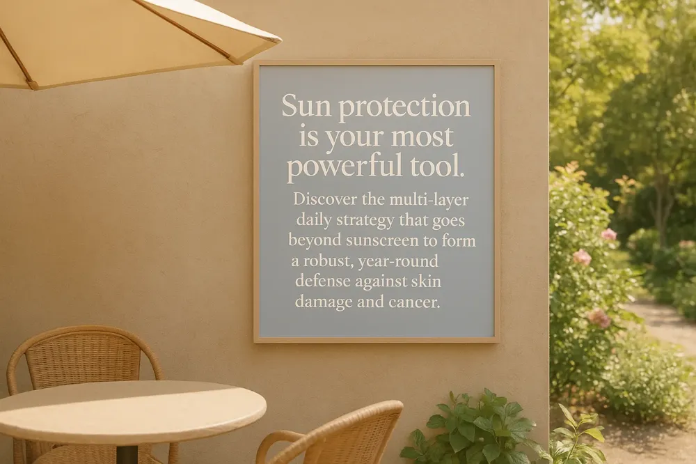 Sun protection is your most powerful tool. Discover the multi-layered daily strategy that goes beyond sunscreen to form a robust, year-round defense against skin damage and cancer.