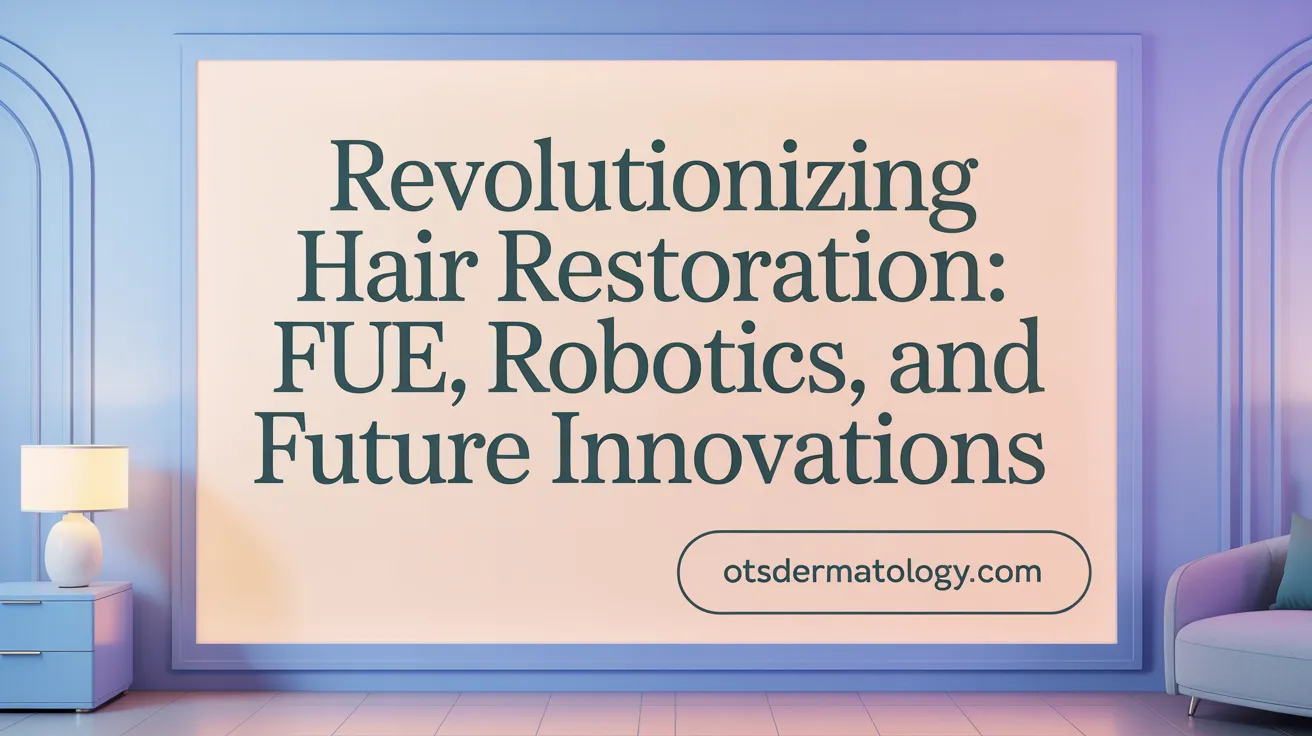 Revolutionizing Hair Restoration: FUE, Robotics, and Future Innovations