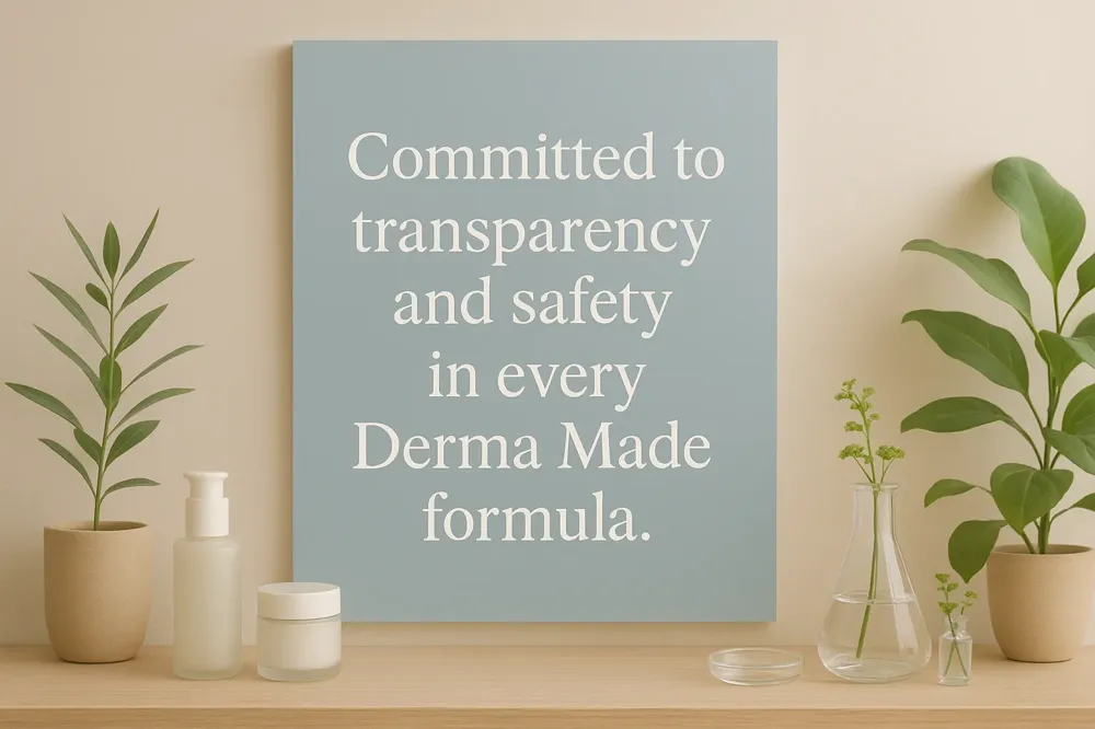 Committed to transparency and safety in every Derma Made formula.