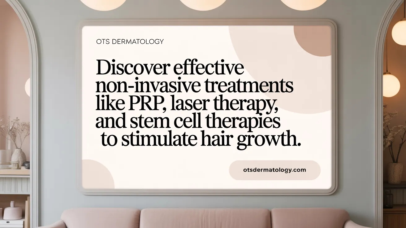 Discover effective non-invasive treatments like PRP, laser therapy, and stem cell therapies to stimulate hair growth.
