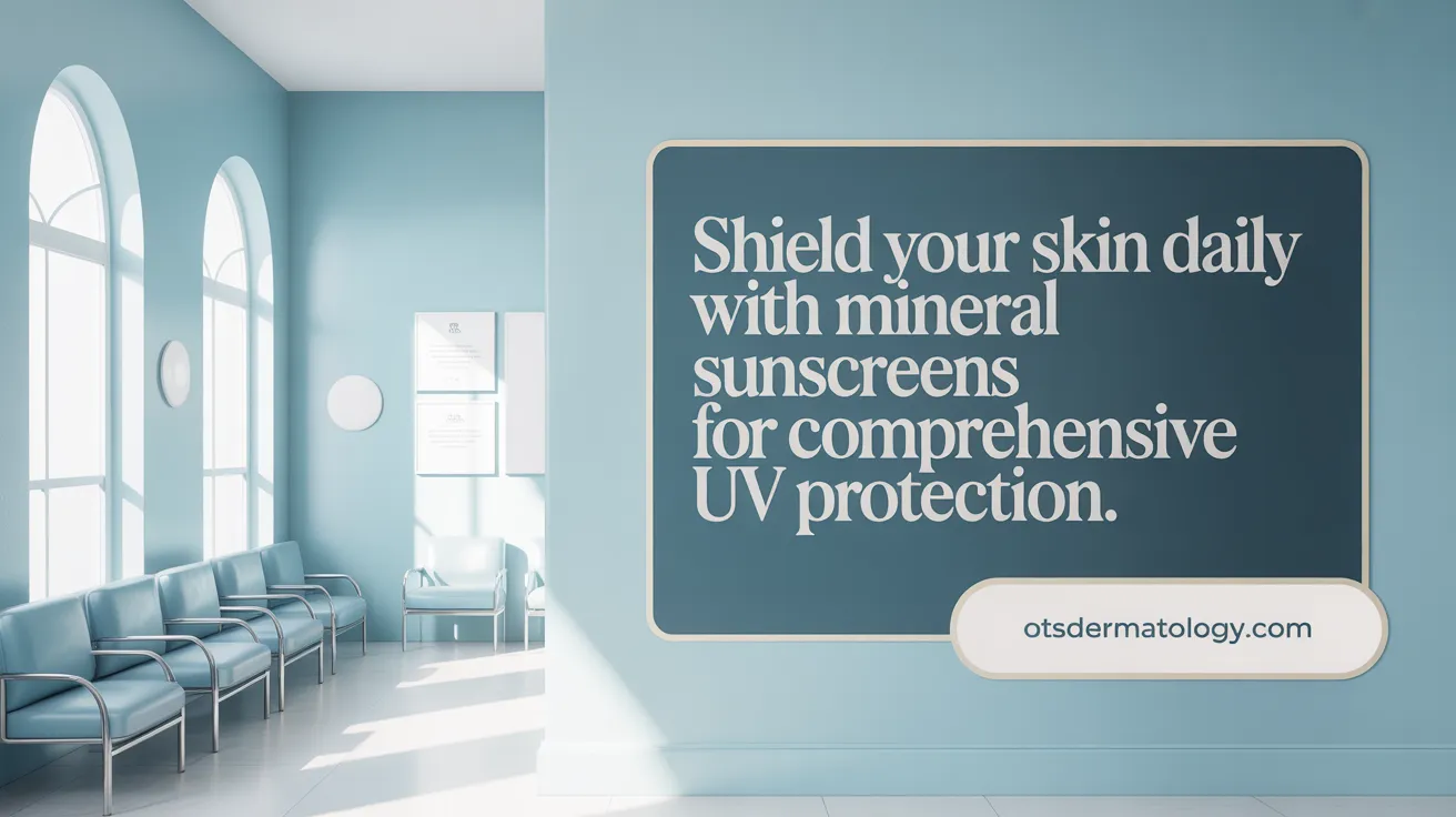 Shield your skin daily with mineral sunscreens for comprehensive UV protection.