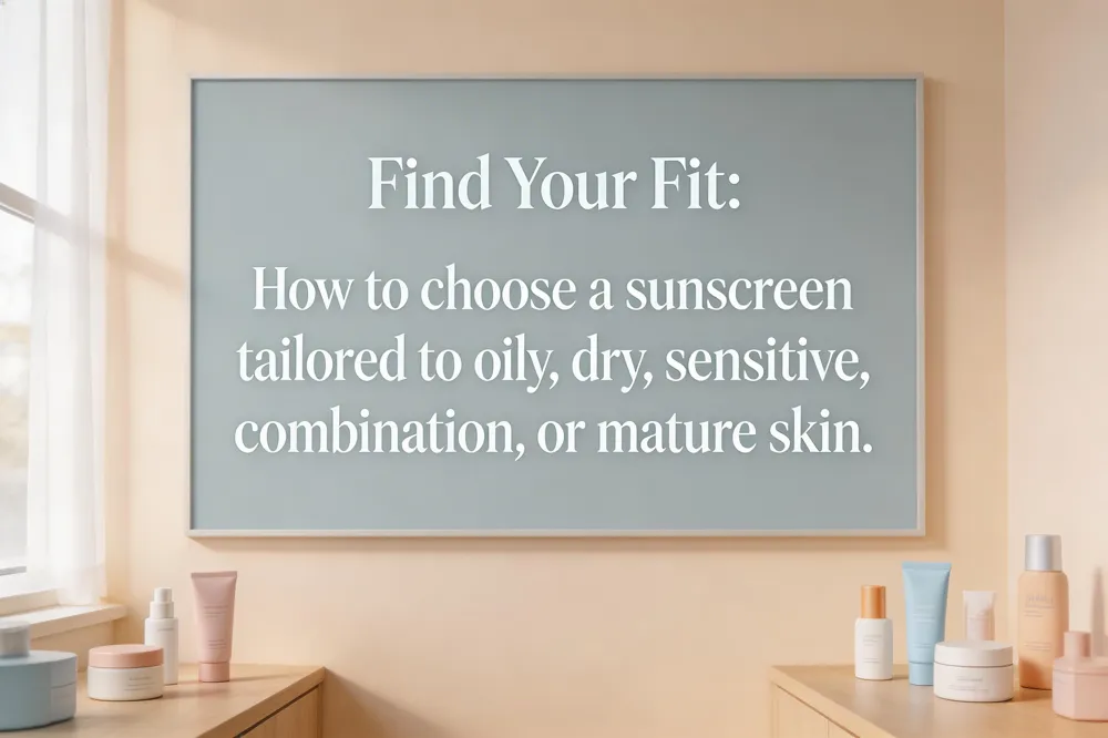 Find Your Fit: How to choose a sunscreen tailored to oily, dry, sensitive, combination, or mature skin.