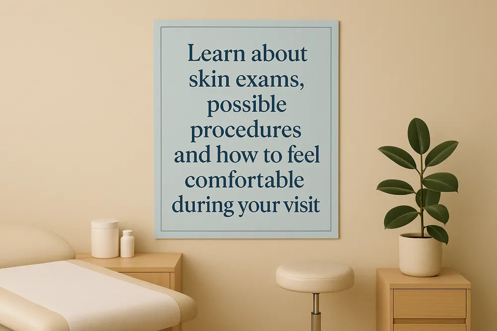 Learn about skin exams, possible procedures, and how to feel comfortable during your visit.