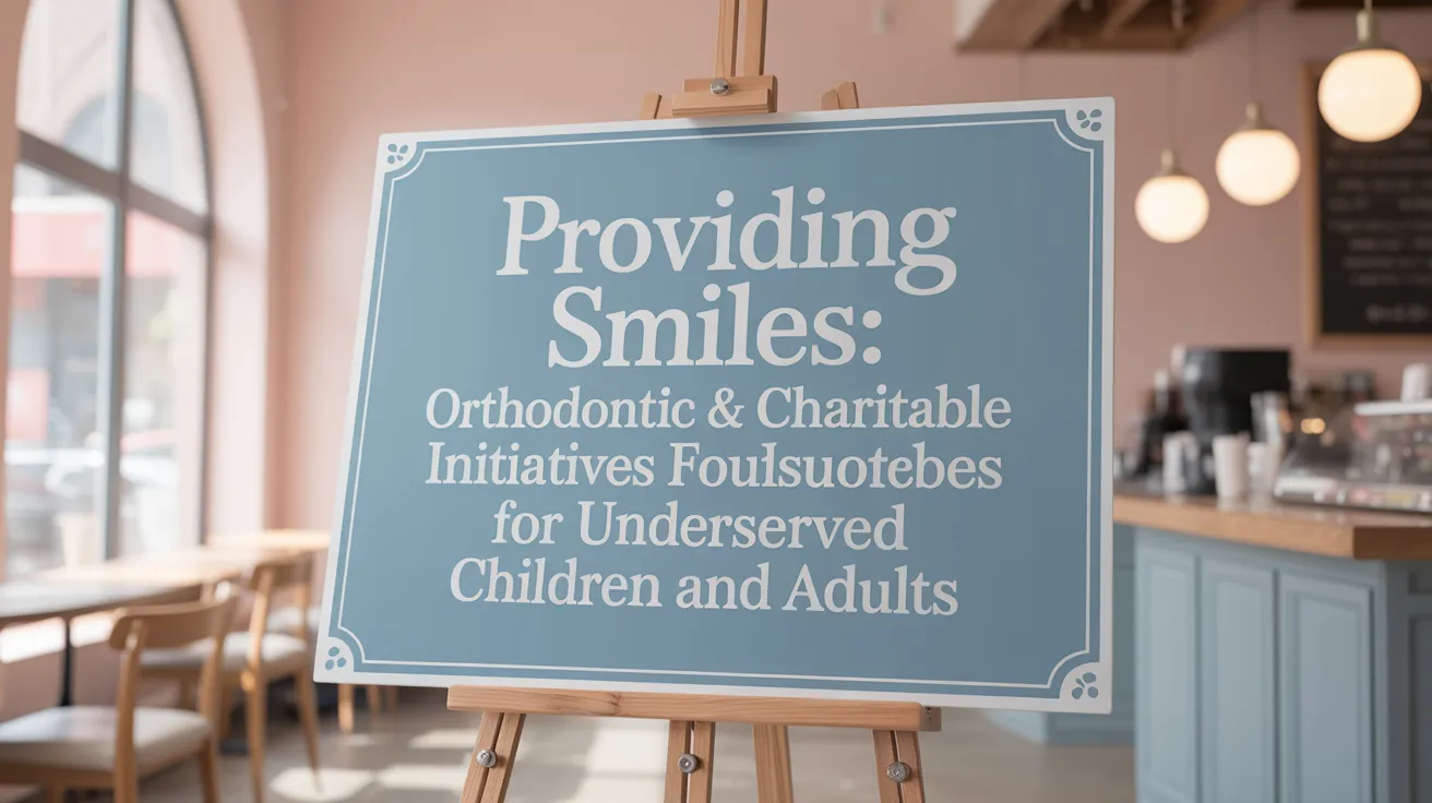 Providing Smiles: Orthodontic & Charitable Initiatives for Underserved Children and Adults