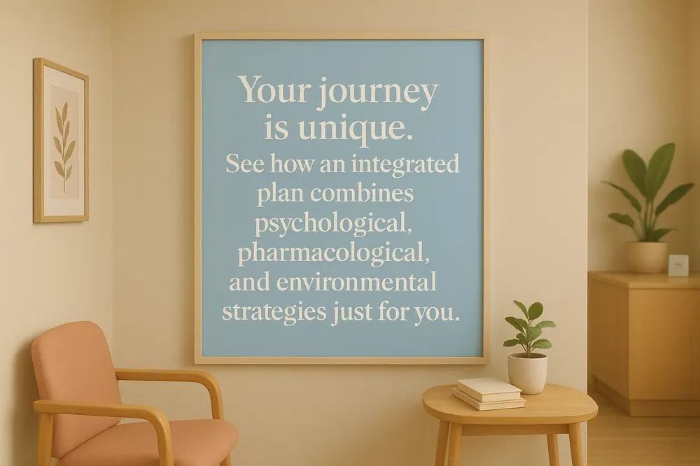 Your journey is unique. See how an integrated plan combines psychological, pharmacological, and environmental strategies just for you.