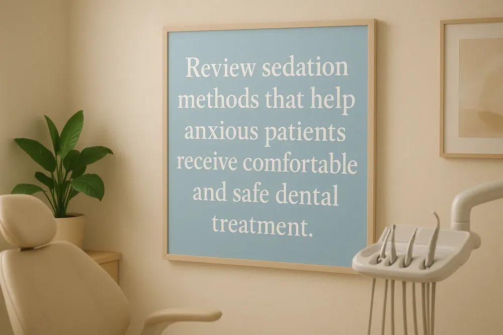 Review sedation methods that help anxious patients receive comfortable and safe dental treatment.