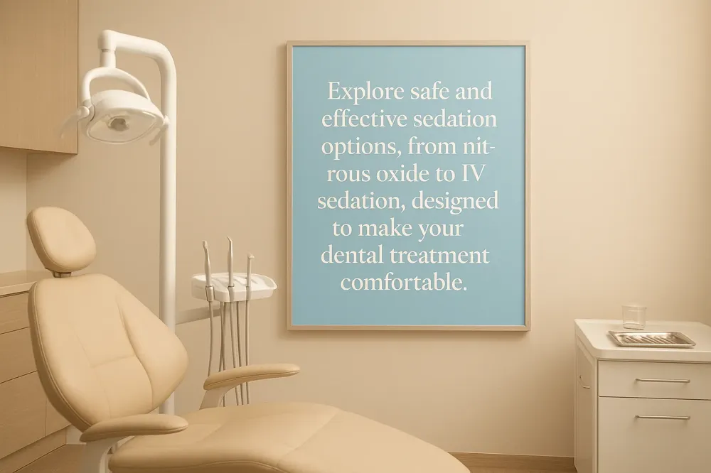 Explore safe and effective sedation options, from nitrous oxide to IV sedation, designed to make your dental treatment comfortable.