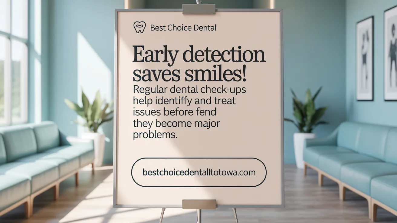 Early detection saves smiles! Regular dental check-ups help identify and treat issues before they become major problems.