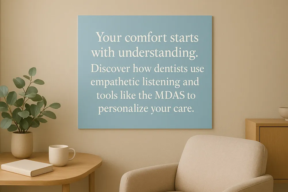 Your comfort starts with understanding. Discover how dentists use empathetic listening and tools like the MDAS to personalize your care.