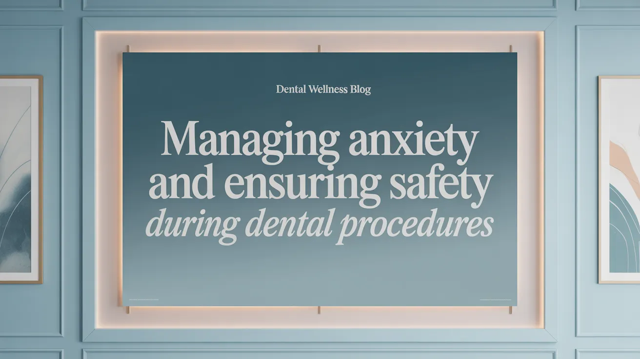 Managing Anxiety and Ensuring Safety During Dental Procedures