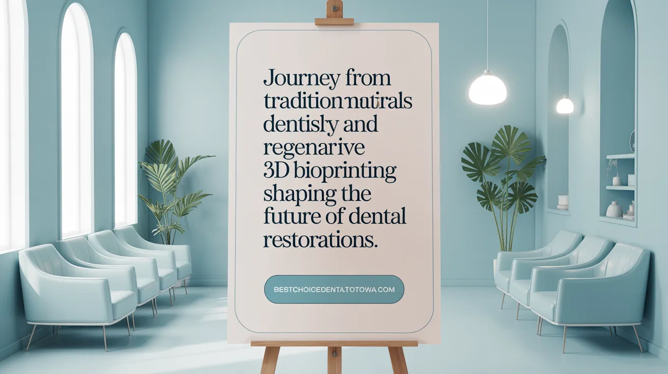 Journey from traditional materials to regenerative dentistry and 3D bioprinting shaping the future of dental restorations.