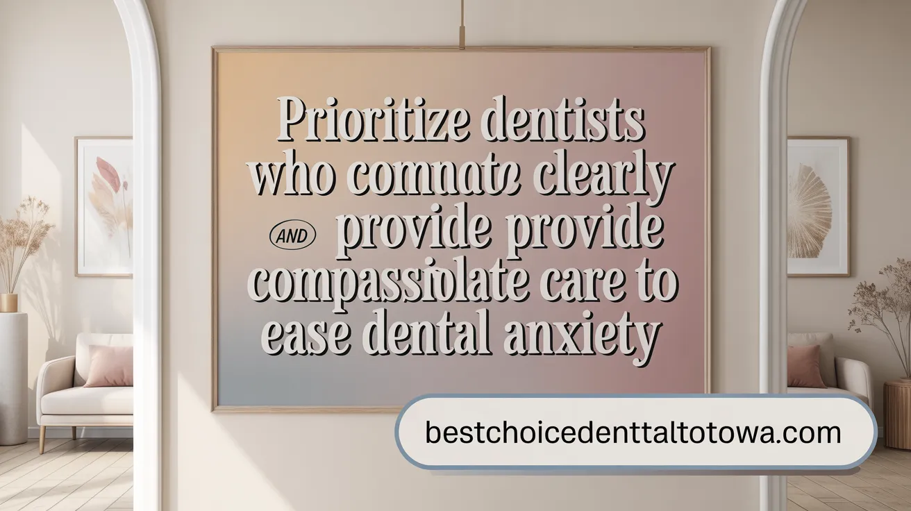 Prioritize dentists who communicate clearly and provide compassionate care to ease dental anxiety.