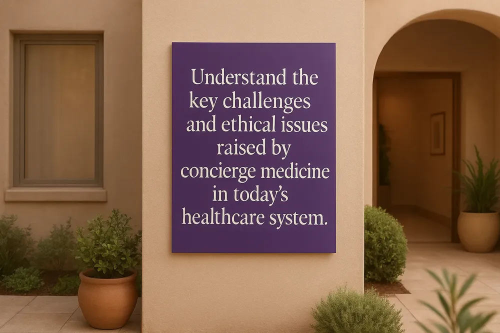 Understand the key challenges and ethical issues raised by concierge medicine in today's healthcare system.
