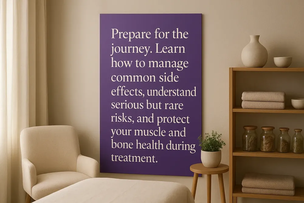 Prepare for the journey. Learn how to manage common side effects, understand serious but rare risks, and protect your muscle and bone health during treatment.