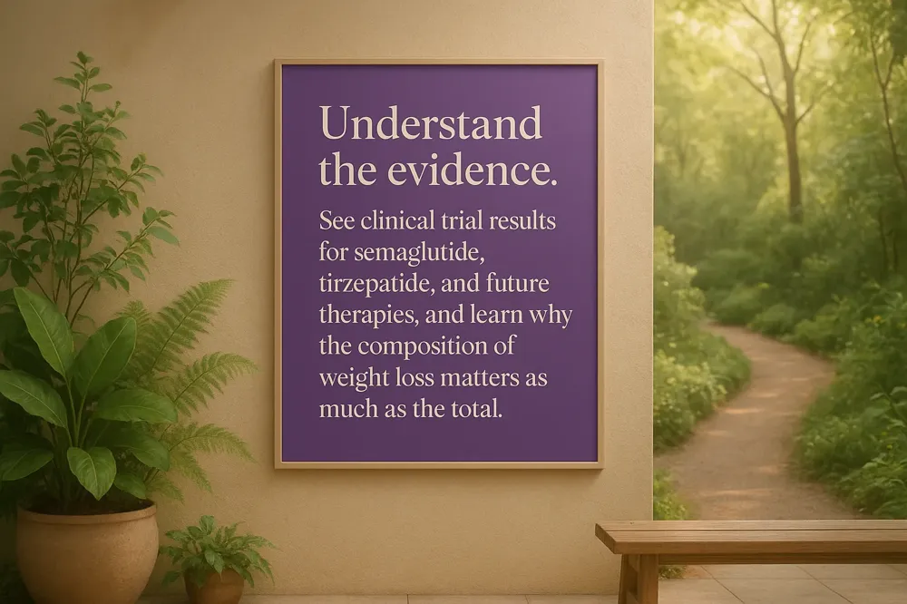 Understand the evidence. See clinical trial results for semaglutide, tirzepatide, and future therapies, and learn why the composition of weight loss matters as much as the total.