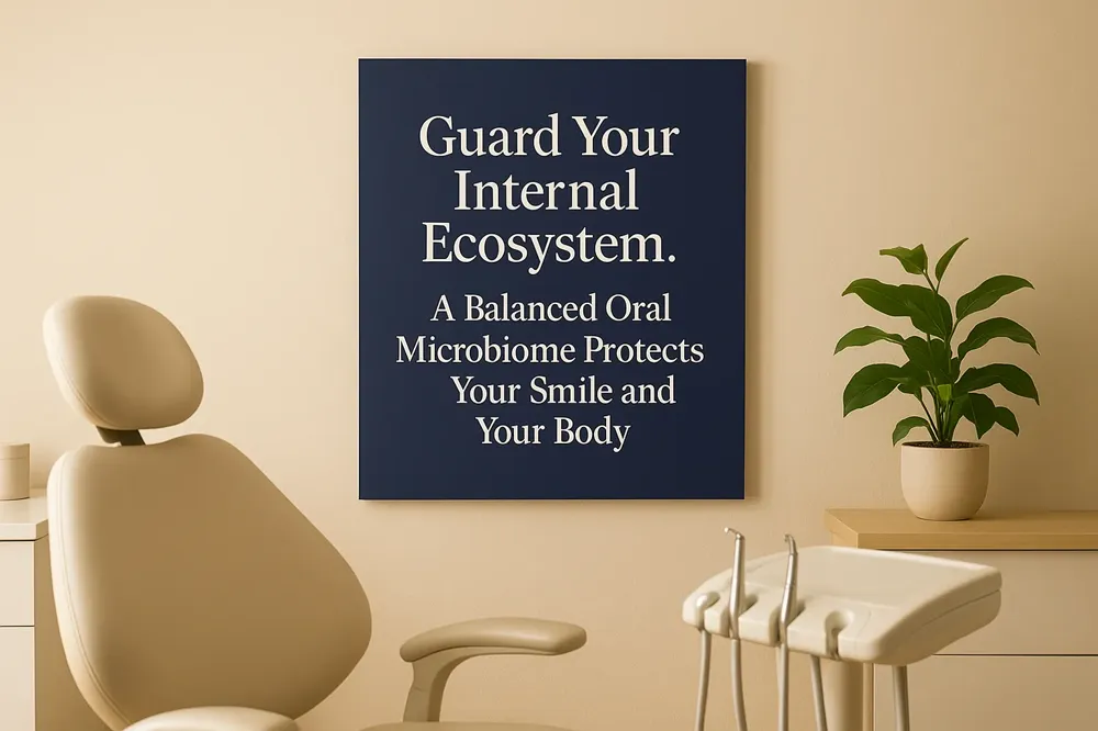 Guard Your Internal Ecosystem. A Balanced Oral Microbiome Protects Your Smile and Your Body.