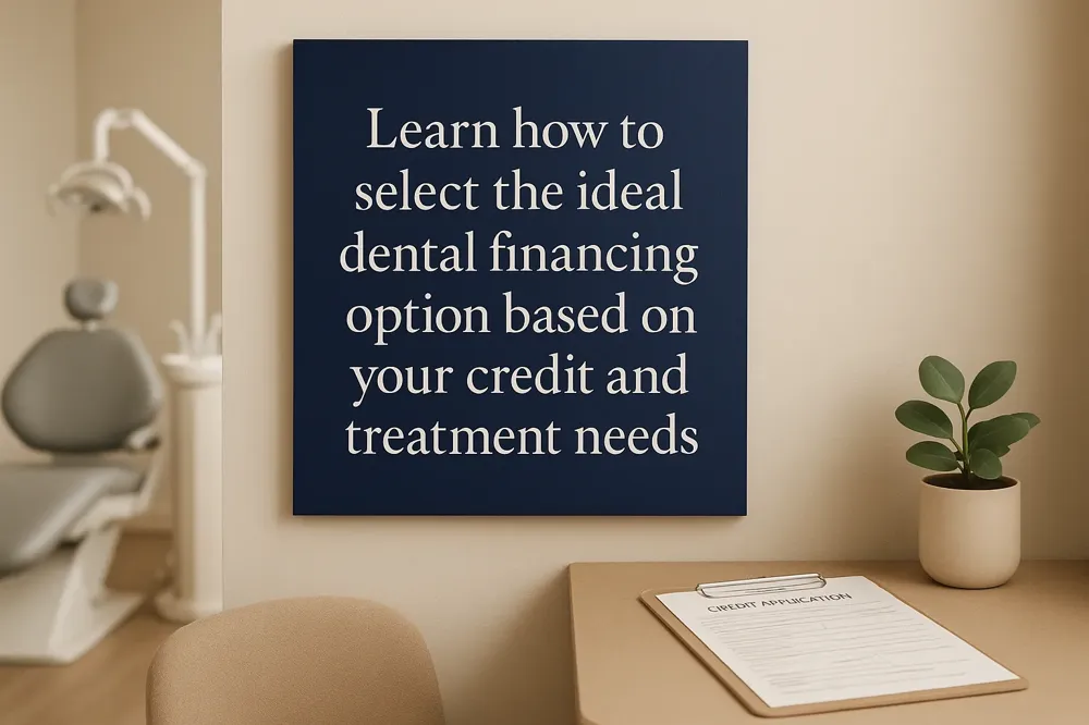 Learn how to select the ideal dental financing option based on your credit and treatment needs.