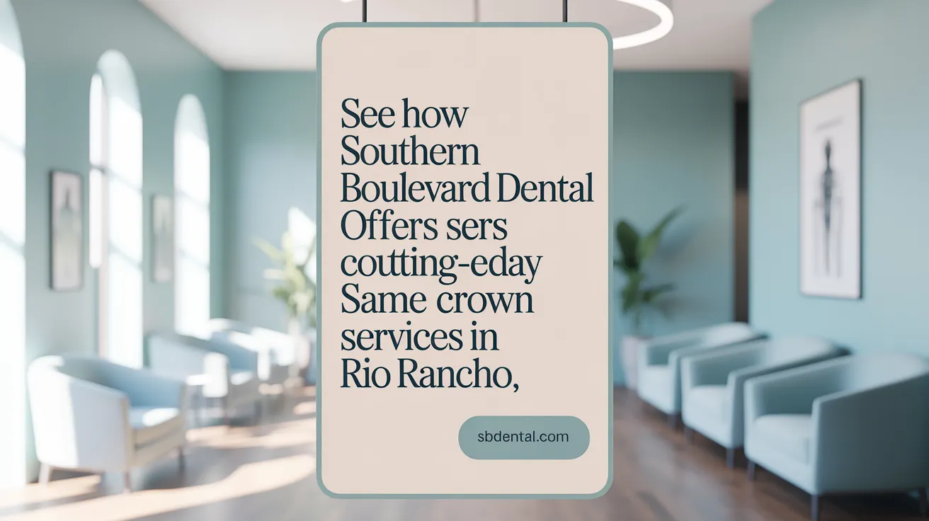 See how Southern Boulevard Dental offers cutting-edge same-day crown services in Rio Rancho.